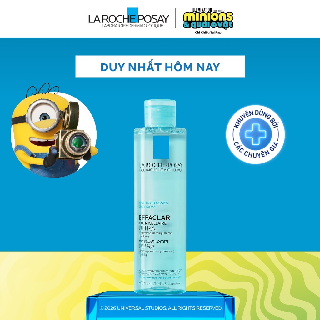 Nước làm sạch sâu và tẩy trang da dầu nhạy cảm La RochePosay Micellar Water 200ml