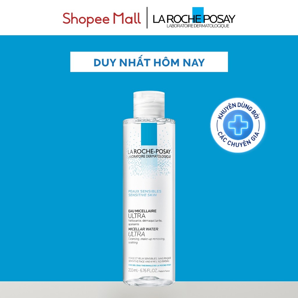 Nước làm sạch và tẩy trang cho da nhạy cảm La Roche-Posay Micellar Water Ultra Sensitive Skin 200ml