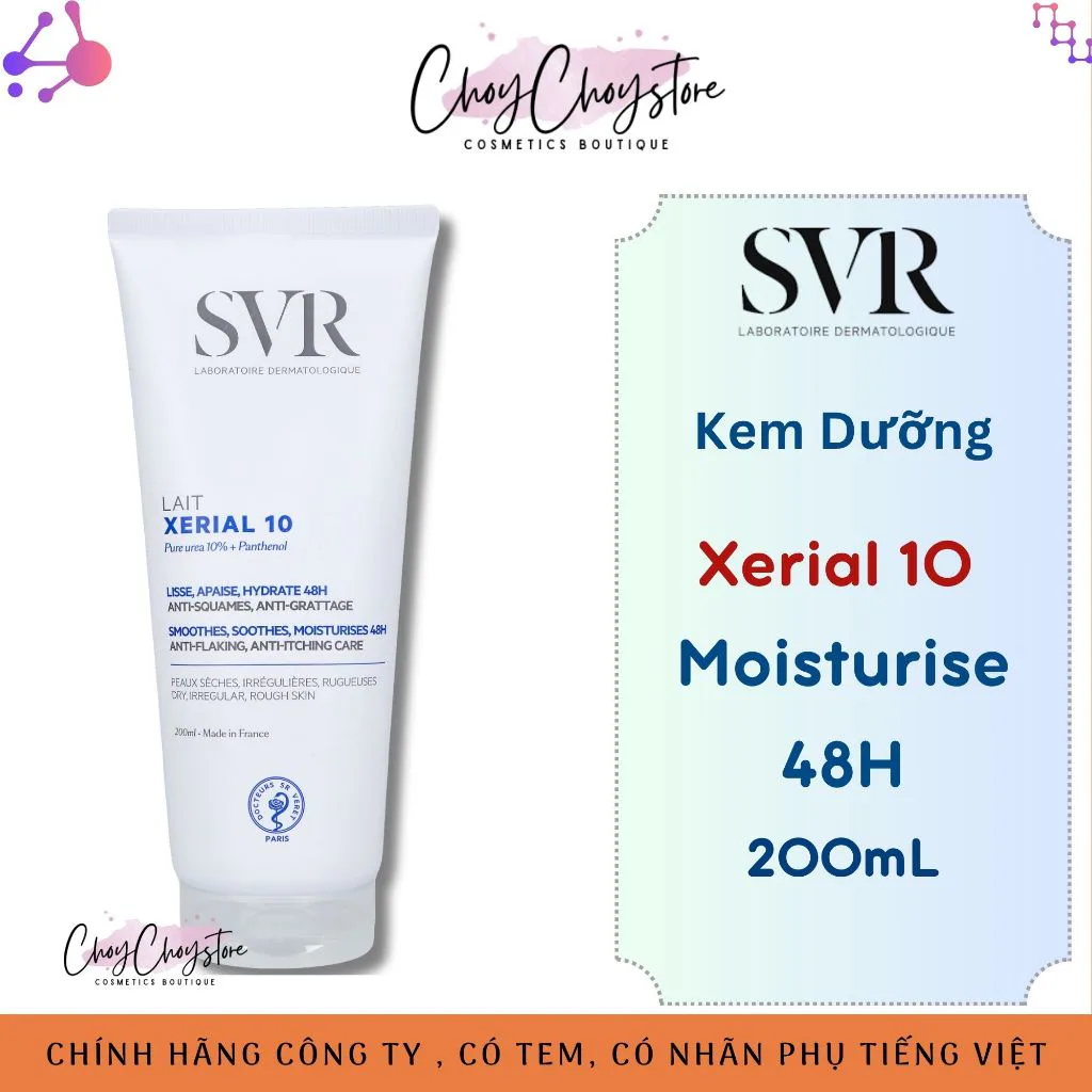 Kem Dưỡng SVR Xerial 10 Lait Corps 200mL Dưỡng Ẩm Cho Da Khô và Rất Khô Dạng Sữa (Hàng Nhập Khẩu)