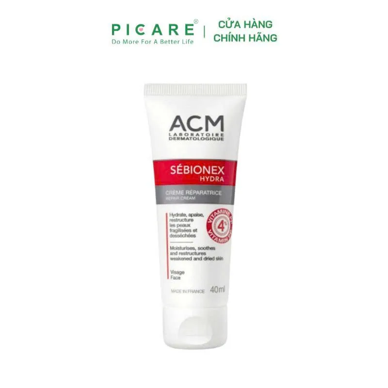 Kem dưỡng ẩm làm dịu giảm tổn thương cho da mụn ACM Sebionex Hydra Repair Cream 40ml