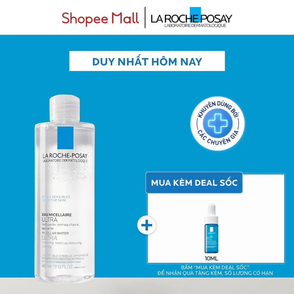 Nước tẩy trang làm sạch sâu cho da nhạy cảm La Roche-Posay Micellar Water Sensitive Skin 400ml