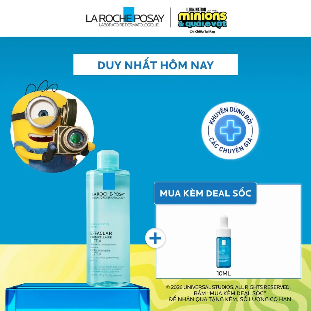 Nước tẩy trang làm sạch sâu da dầu nam & nữ La Roche-Posay Effaclar Micellar Water 400ml