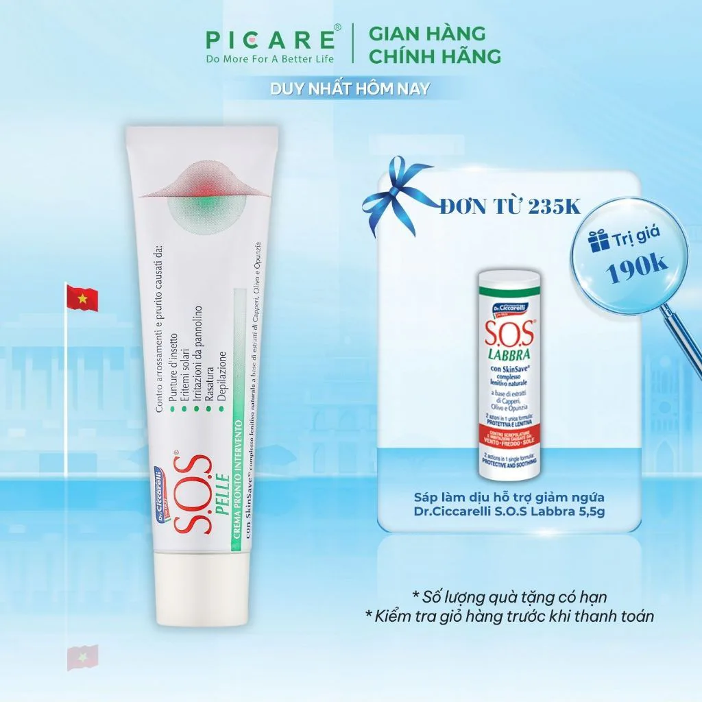 Kem giúp dưỡng ẩm, làm dịu da ngứa, kích ứng S.O.S Pelle Skin Rescue Cream - 75ml